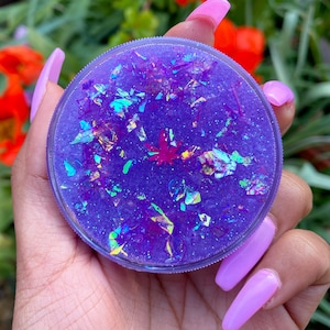 GRINDER CUTE HERB Grinder - Purple Holographic - Handmade Personalised Gift - Holographic Grinder - Sparkly Grinder- Grinders for Her