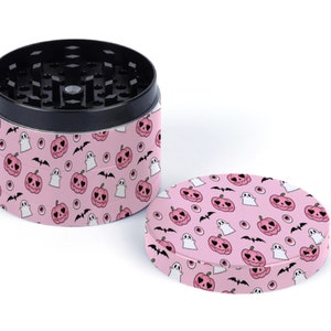 Pink Grinder Metal Magnetic Cute Pumpkins Metal Grinder Cute Rolling Trays - Cute Grinders - Halloween Grinder Cute Grinder Gift Pretty Fall