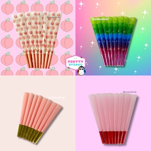 CUTE Vorgerollte Zapfen - 8er Pack - King Size Vegan-freundliche Hanfpapier Zapfen - Natürliches, langsam brennendes, ultradünnes, vorgerolltes Papier
