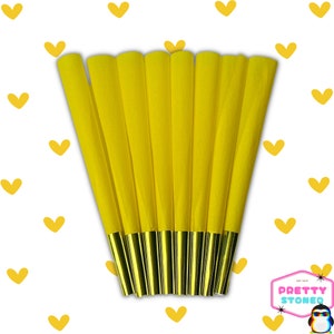 8 Yellow Pre-Rolled King Size Cones – Natural, Slow-Burning, Vegan-Friendly - Cute Prerolled Cones - Grinder Accessories - Yellow Prerolls