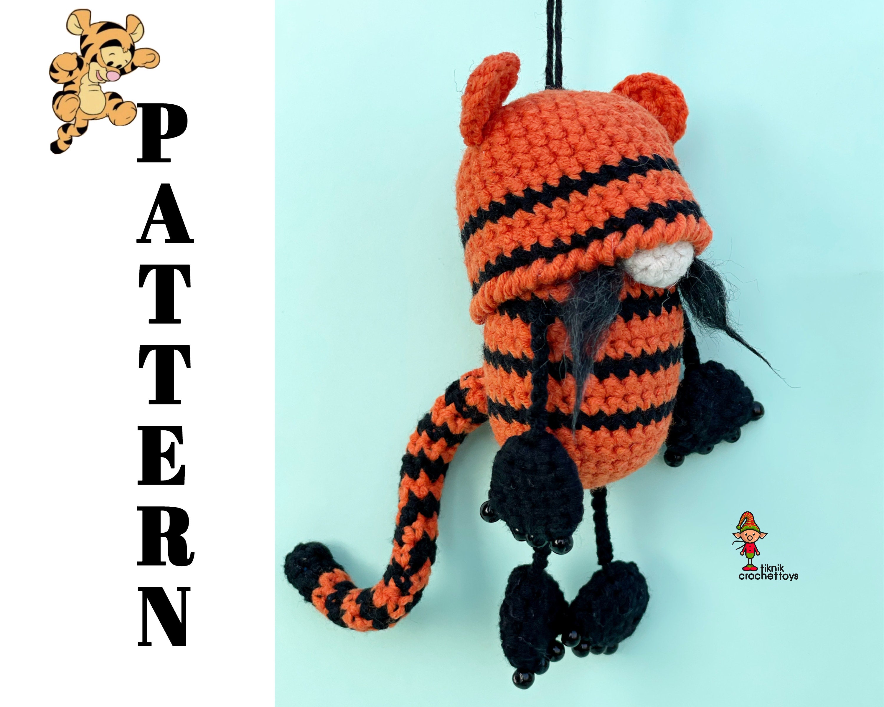 Amigurumi Tiger Gnome Ornament Pattern Crochet Tiger Gnome | Etsy