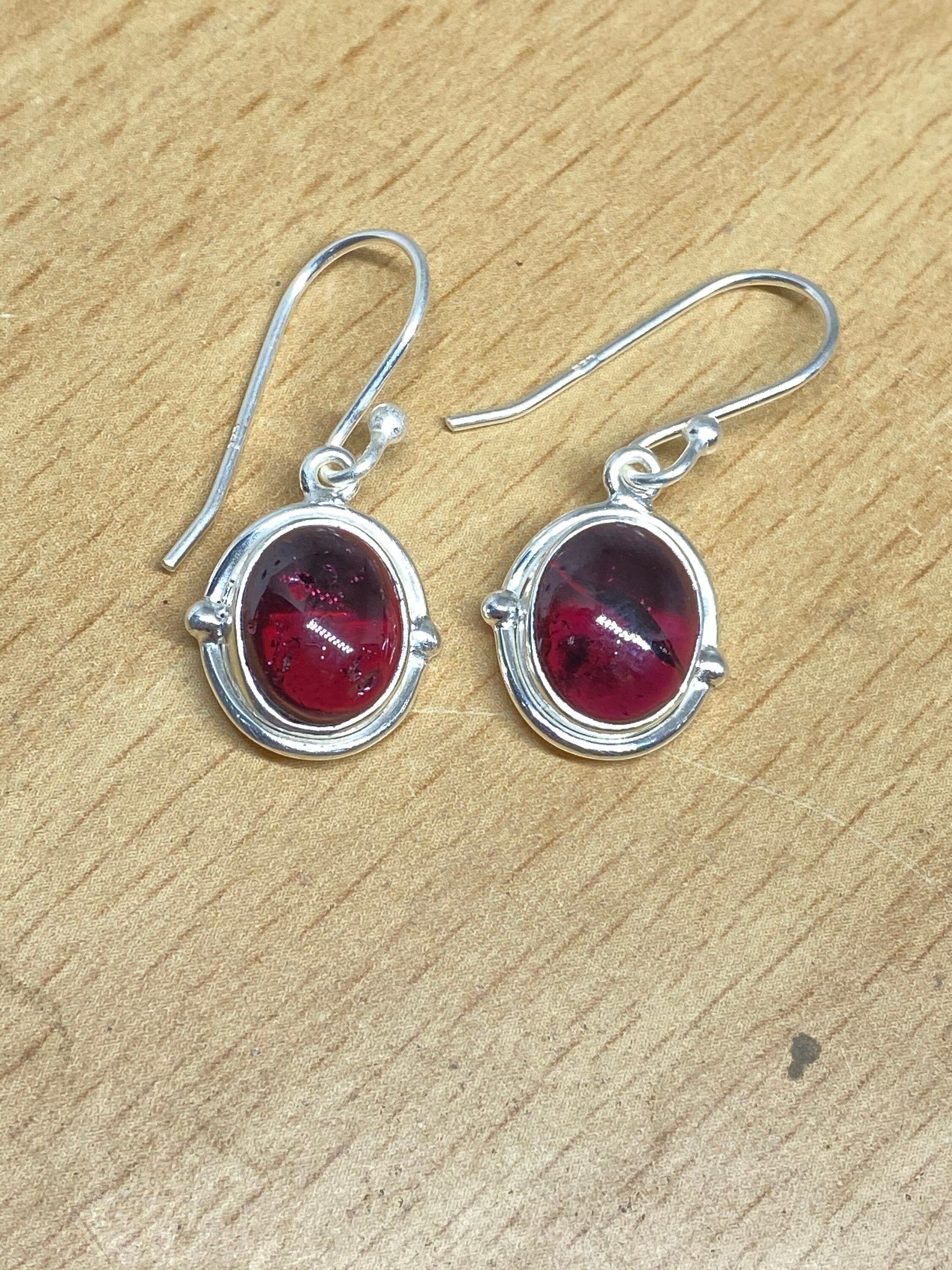 Gemstone Earrings Garnet Earring Handmade 925 silverEarring | Etsy