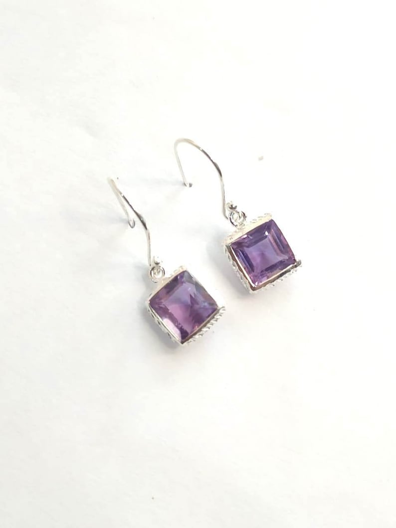 Amethyst Earrings Silver Jewelry Women Earring Silver UK Handmade Jewelry Gemstone Earring Gemstone Stud Earring Jewelry
