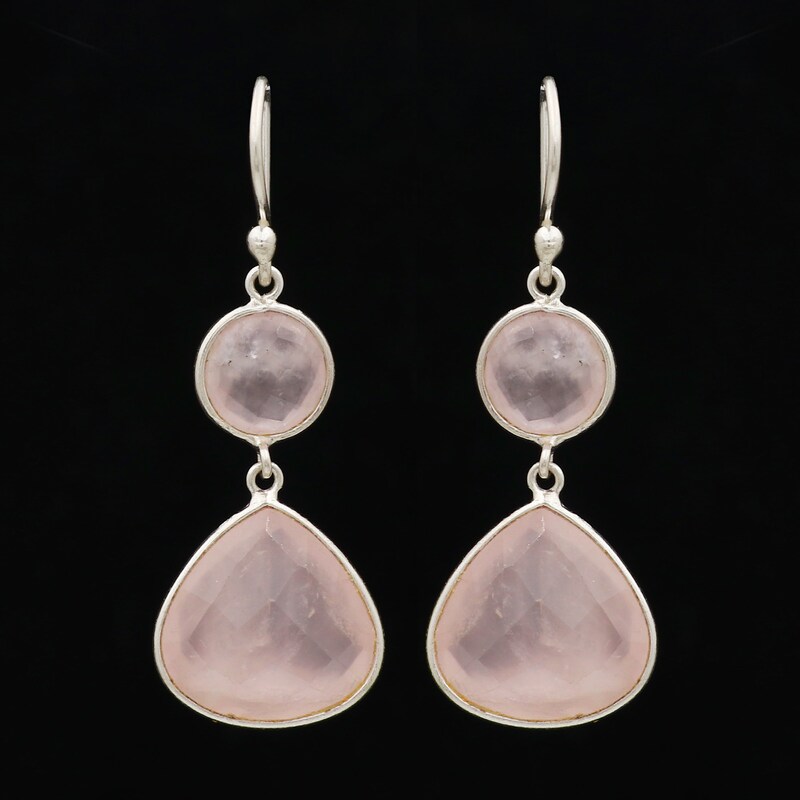 Rose Quartz Cascade Earrings