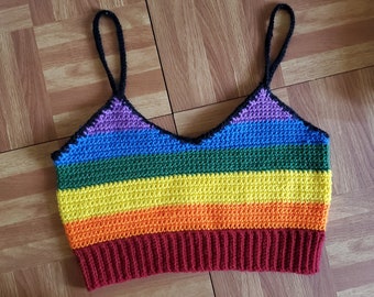 Pride Tank Top - Crochet Top - Crop Top - MADE TO ORDER