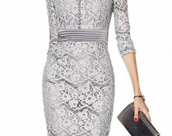lace dress gray