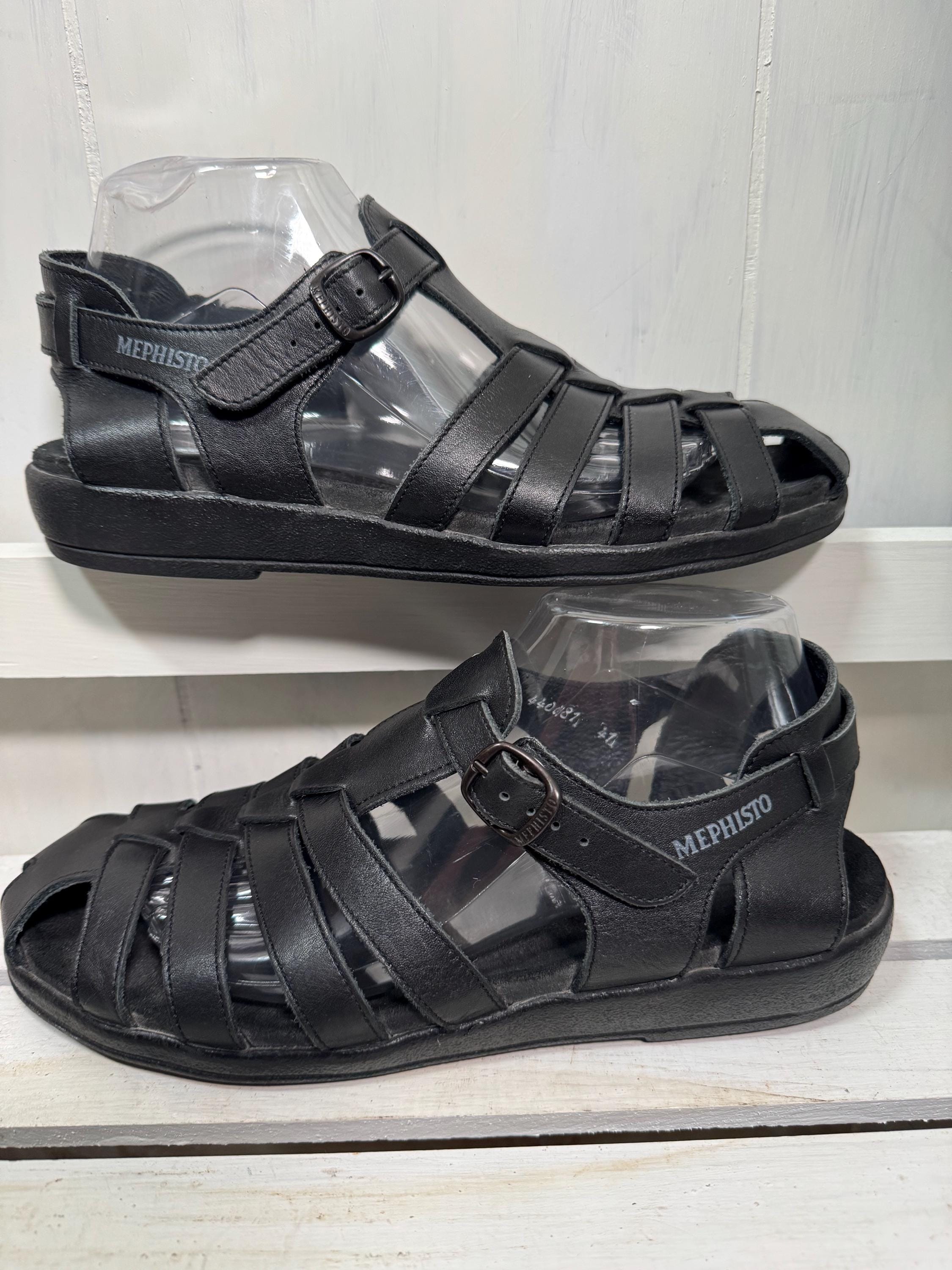 MEPHISTO Sam Black Full Grain Leather Fisherman