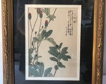 RARE Original 19th C. Edo Japanese Woodblock Print, DEACCESSIONED SKIDMORE Gallery, Hand Colored
