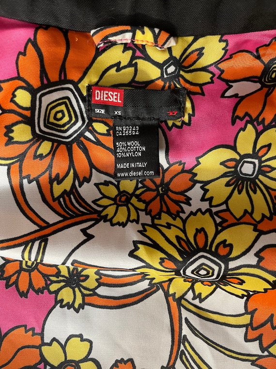 Retro Diesel Black Frayed Wool Blend Long Coat, BEST LINING Ever