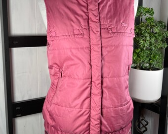 pink puffer vest