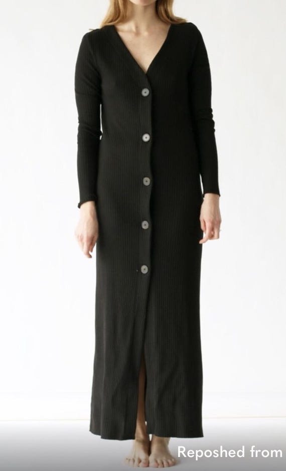 For Days Long Button Down Thick Ribbed Maxi, Sold… - image 1