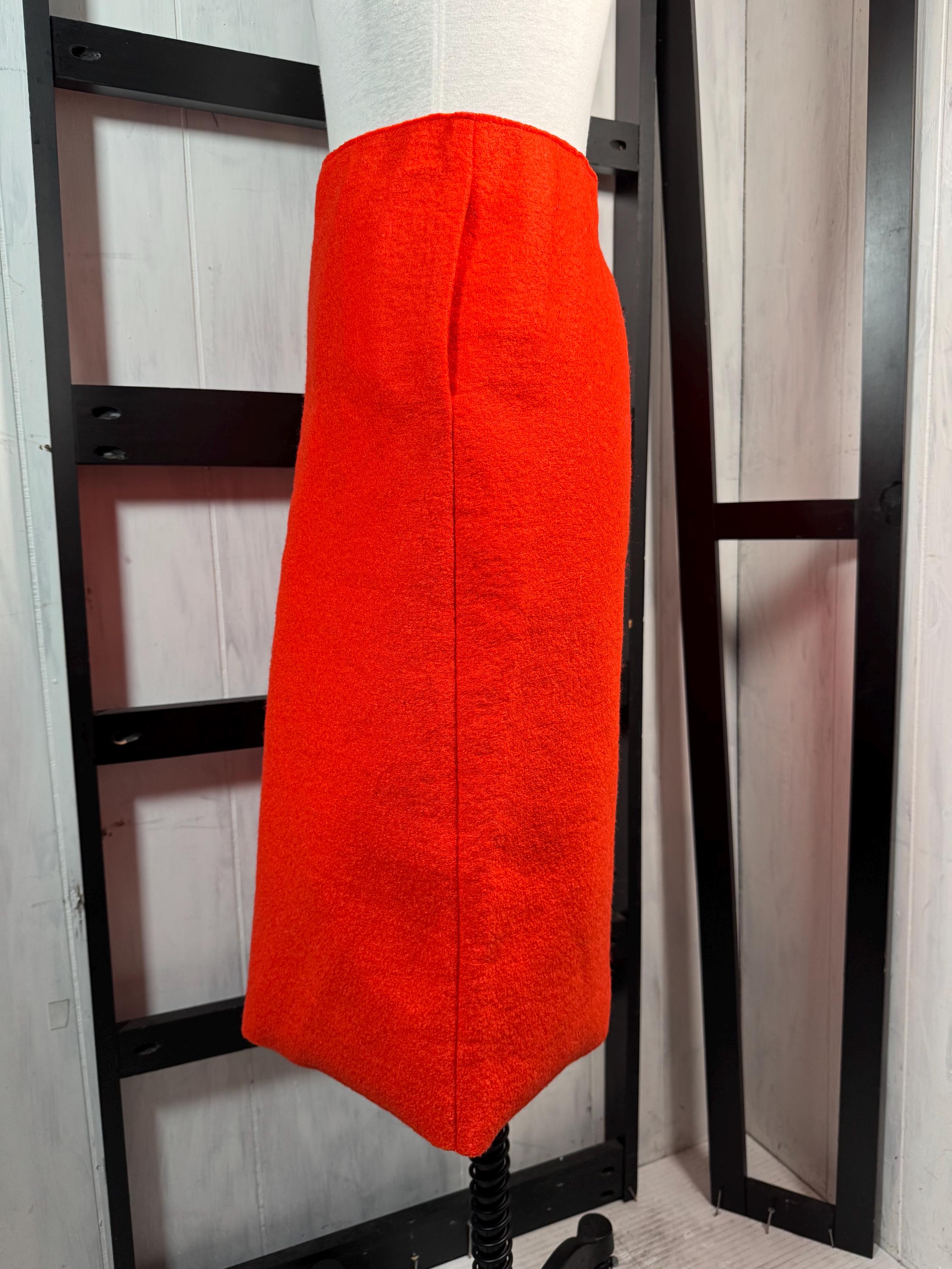 Jupe Femme COS Orange Taille 8 Ligne A Coupe Droite Avec Zip - état Très Bon