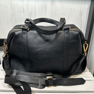 Madewell Glasgow Black Leather Satchel Crossbody Excellent Sized Bag SO MINT Etsy