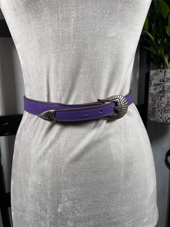 Nocona Belt Co. Purple Leather Western Statement … - image 5