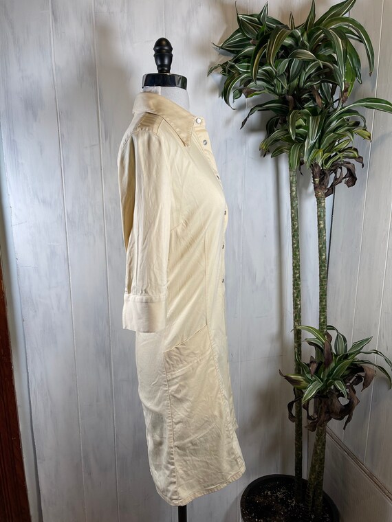 beige tailored long sleeve shift dress Colorado Casual Shift Dress In Cream main image 0