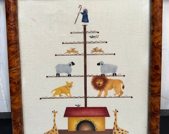 Deborah’s Collection Theorem Painting BURLED WALNUT Frame, Noah’s Arc, OG, New