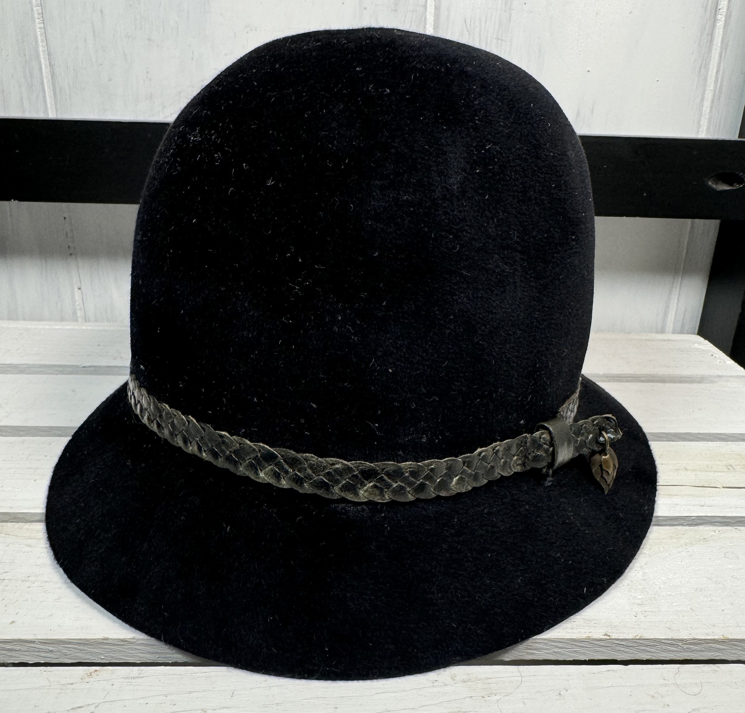 Helen Kaminski Rust Rabbit Fur Felt Hat with Black Band It is a custom made hat in red black rabbit fur felt, the  main image 4
