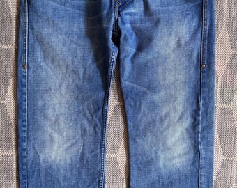 Diesel Jeans Men 332x30 Blue Busky Relaxed Fit Denim Grunge Distressed Y2K MINT