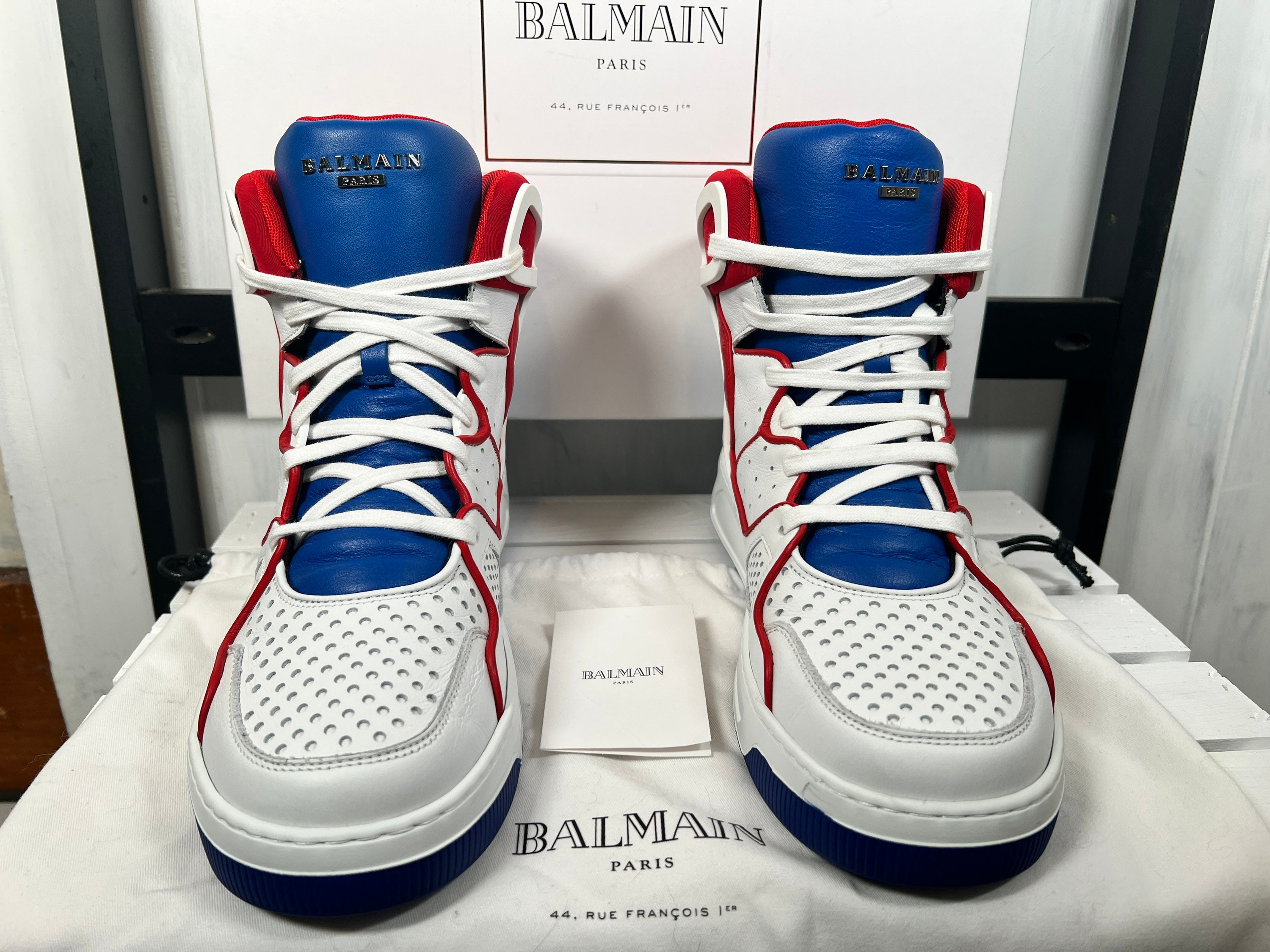 Balmain Keith Hi-Top Kalfsleer Sneakers Maat Heren 42/US 9 - Etsy Nederland