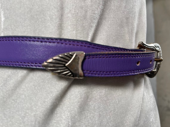 Nocona Belt Co. Purple Leather Western Statement … - image 3