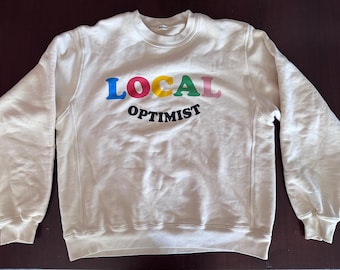 NEW Madhappy LOCAL OPTIMIST 100% Cotton Terry Cloth Crewneck Sweatshirt Size Medium