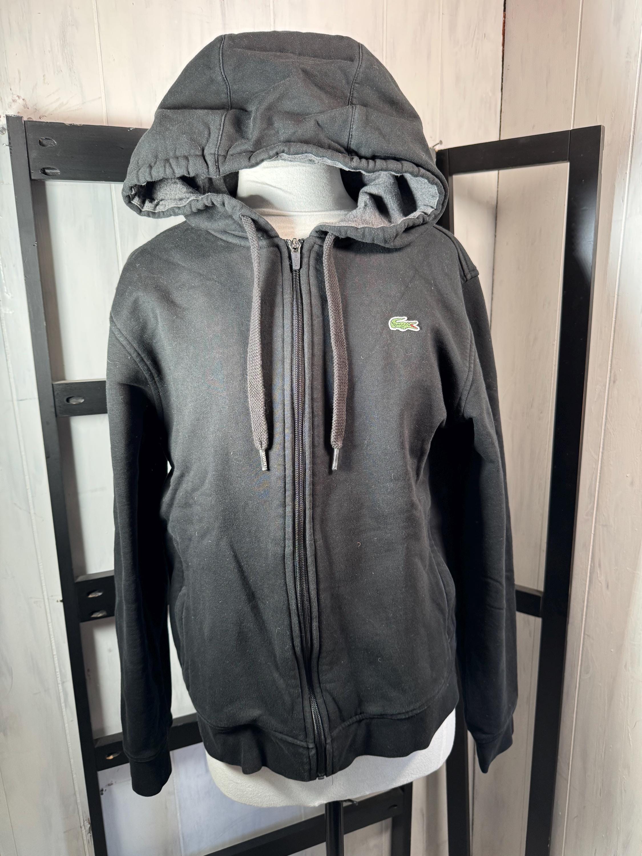 Lacoste Sport ユニセックス NICE ヘビーブラック ジップ パーカー 