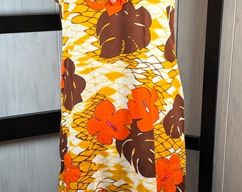 Vintage 70s Made In Hawaii 100% Cotton Empire Waist Maxi, Size Medium, Perfect!
