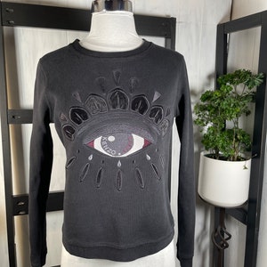 Kenzo Paris Eye Black Sweatshirt Velvet 