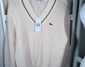 Lacoste tennis sweater V-neck size medium unisex adults brand new with Tags