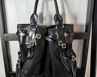 Burberry Black Leather & Suede Lynher Bridle Tote, Expansive, Mint, Barely Worn!!