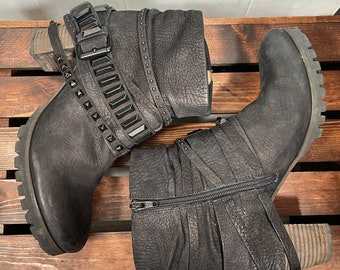 Kennel Und Schmenger Leather Studded Wrap Strap Side Zip