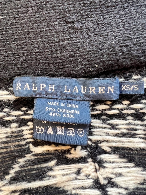 Ralph Lauren 51%CASHMERE-49 Wool Black & White Sn… - image 3