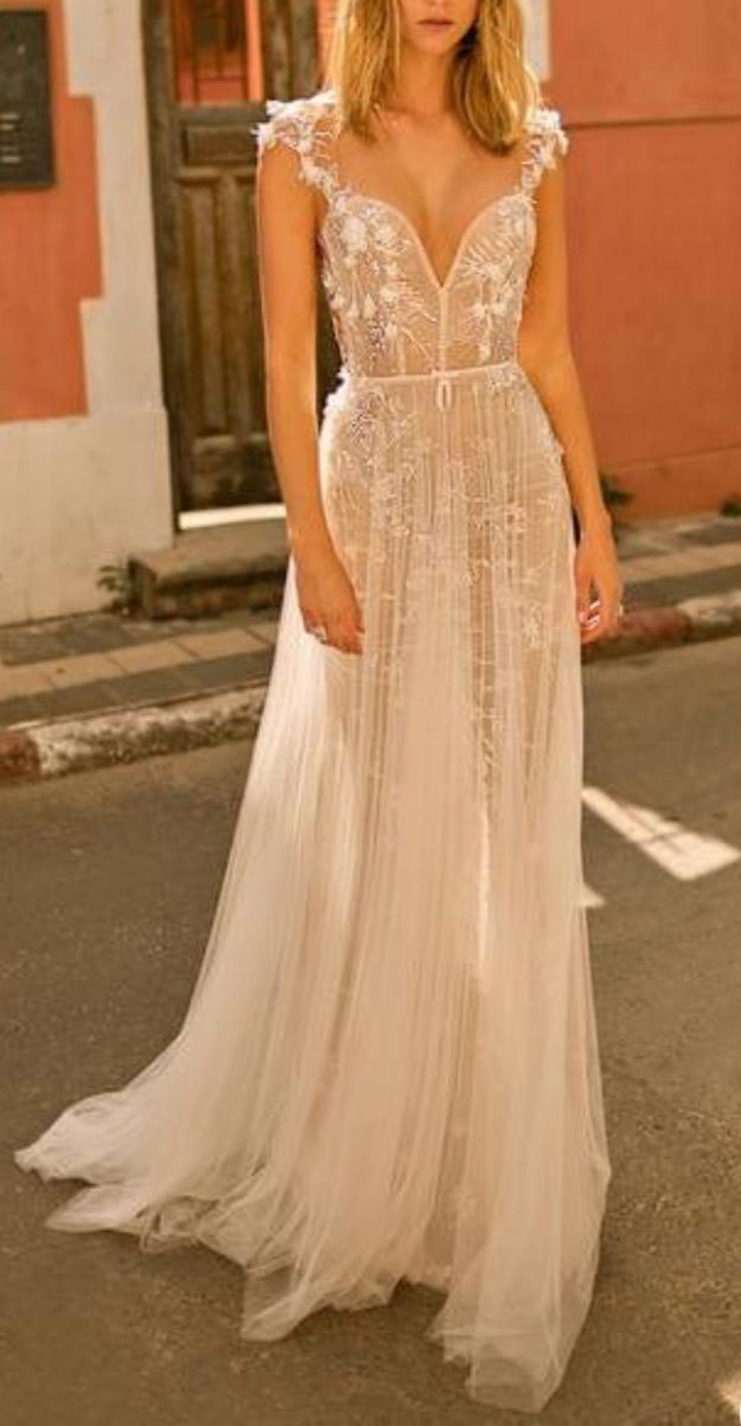 Berta MUSE Emilia Handmade in Israel Wedding Dress 5P21ZZ8 Size