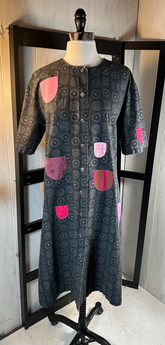 Vtg 1970s Marimekko Finland 100% Cotton Shift Maxi