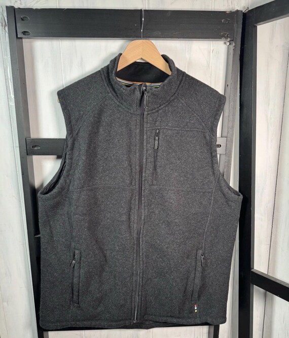 New Smartwool Charcoal Black Echo Lake Performance Wool Blend Vest, Size Men’s XL
