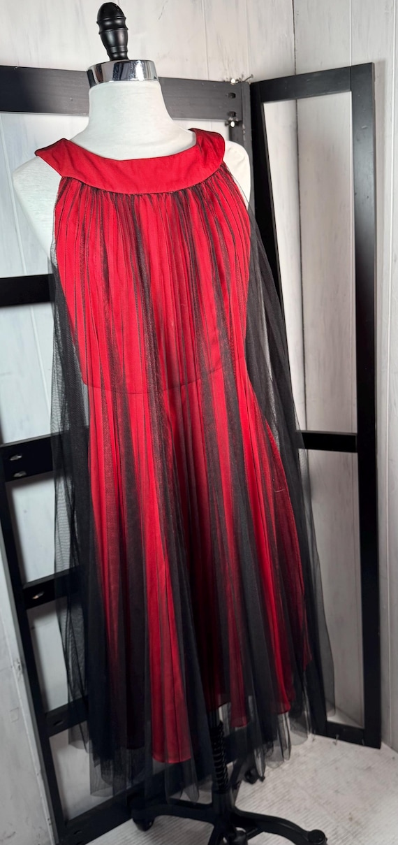 Vtg New Chetta B Black/Red Cocktail Dress, Size 4, NWT, Flirty & Fun,  Twirls A+!