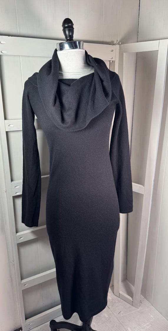 club monaco sweater dress Black Midi Sheath 100% Cashmere Cowl Neck Knit Small MINT. New No Tags signature T BEST-SELLERS Say Less Sheer Lace AU Size:5.5 Knit dress