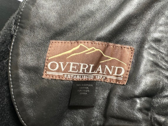 Overland Black Leather Shearling Long Style Bombe… - image 8