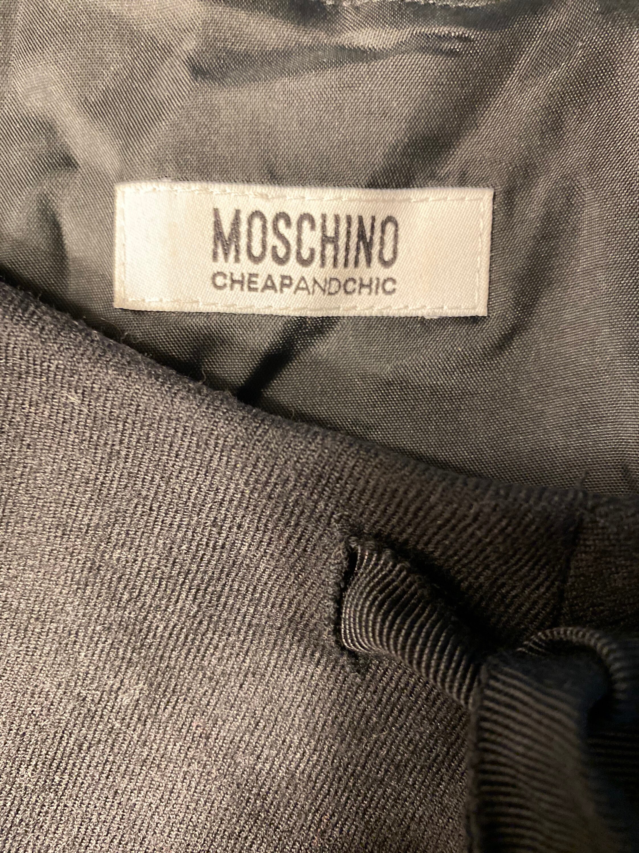 Moschino Cheap & Chic Retro Black Wool Lined LBD Sheath US 12 - Etsy