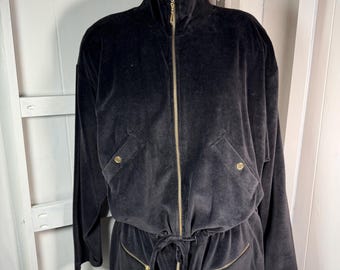 Giacca vintage in velluto di cotone stile safari con maniche a pipistrello, taglia L, nuova con etichette, marca JH Collectibles.