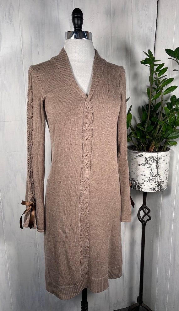 Badgley Mischka Wool/Cashmere Sweater Dress, Size 