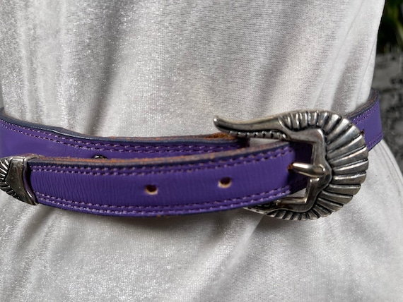 Nocona Belt Co. Purple Leather Western Statement … - image 1