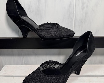 Buty na koturnie Giorgio Armani z zamszu i koronki, rozmiar 39,5/9,5, NOWOŚĆ!!!