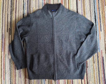 Nuevo cárdigan con cremallera Pendleton azul melange 100 % lana lavable, detalles de polar, XL, ¡NUEVO!