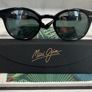 Maui Jim Schwarz JOY RIDE Kristall polarisierte gespiegelte graue Sonnenbrille, getragen 3X MINT