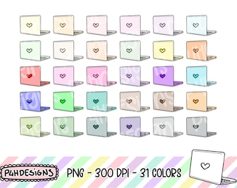 Laptop Clipart, Doodle Clipart, Multicolor, Commercial Use, Hand Drawn, Planner Clipart, Planner Icons