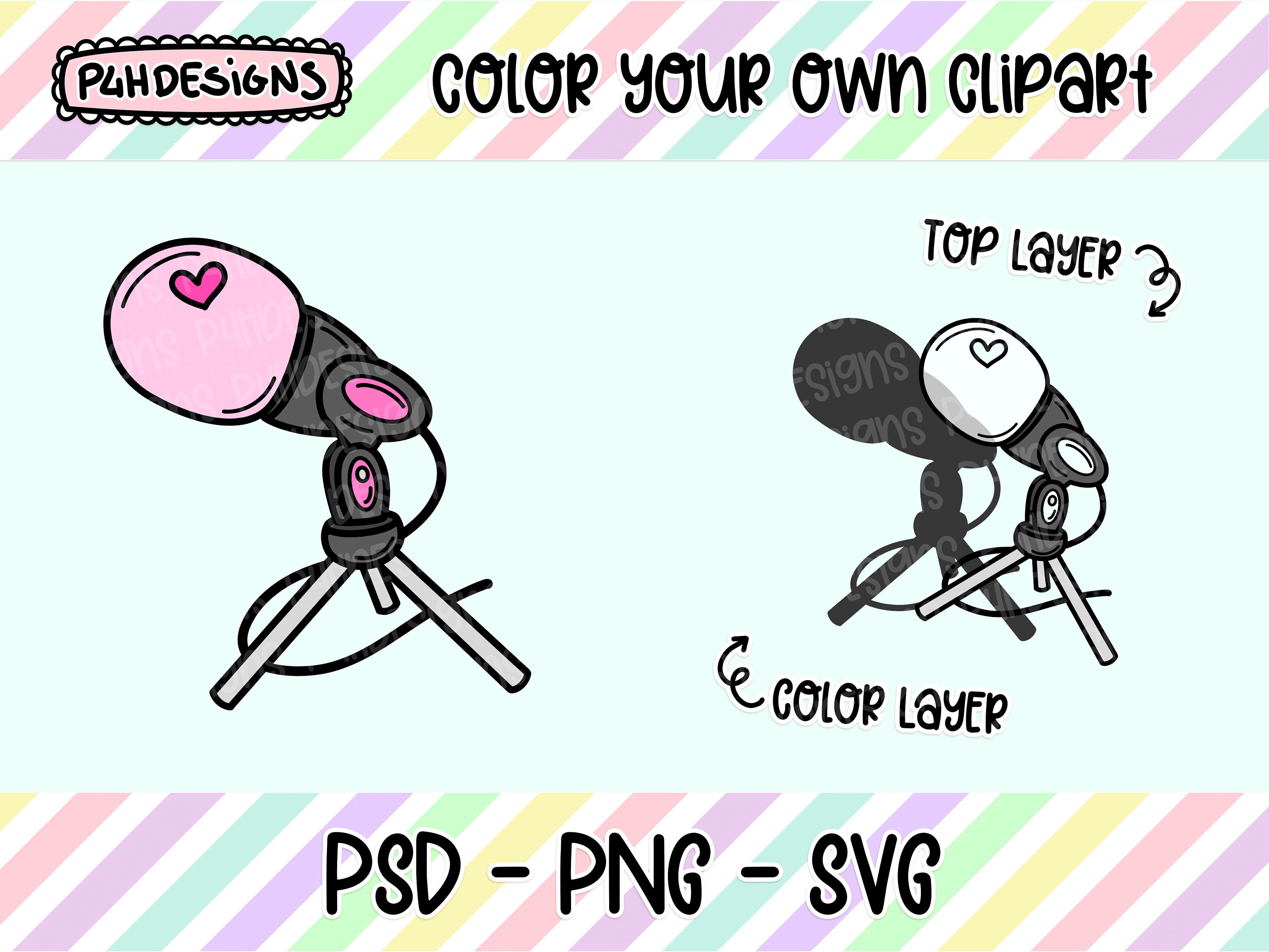 Pink Microphone Clip Art
