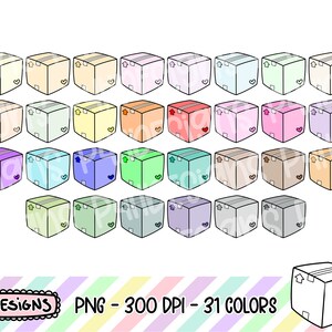 Tekturowe pudełko Clipart, Doodle Clipart, Wielokolorowe, Komercyjne zastosowanie, Rysowane ręcznie, Planer Clipart, Ikony Planera