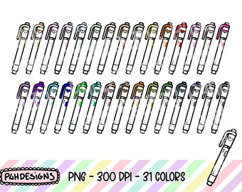 Highlighter Marker Clipart, Doodle Clipart, Multicolor, Commercial Use, Hand Drawn, Planner Clipart, Planner Icon