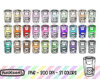 Coffee Maker Clipart, Coffee Machine Clipart, Doodle Clipart, Multicolor, Commercial Use, Hand Drawn, Planner Clipart, Planner Icons